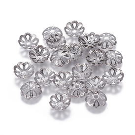 201 chapeaux de perles fantaisie en acier inoxydable, fleur