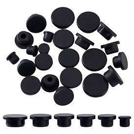 24шт 6 стили силиконовые заглушки для отверстий, вставьте заглушки в отверстия, торцевые заглушки вставок для стоек, для мебельного ограждения, круглые