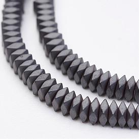 Non-magnetic Synthetic Hematite Beads Strands, Faceted, Frosted, Square Heishi Beads