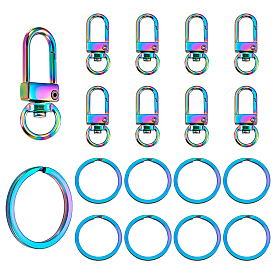 10 шт. поворотные застежки из цинкового сплава, поворотный карабин-лобстер, с разъемными брелоками из нержавеющей стали (шт. 10)