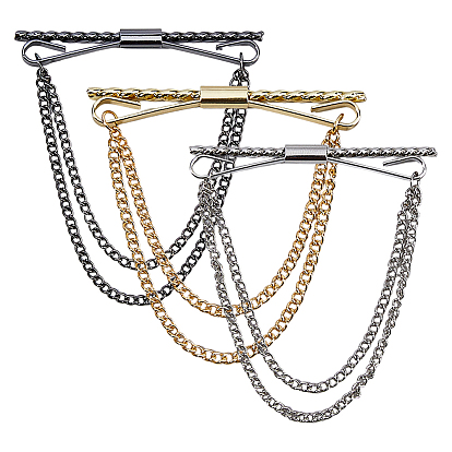 3 шт. 3 цвета латунные зажимы для галстука, зажимы для воротника рубашки для мужчин