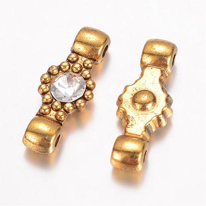 Alloy Rhinestone Bar Spacers, with Two Holes