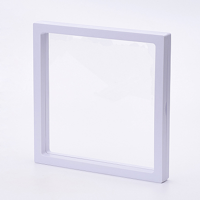 Plastic Frame Stands, with Transparent Membrane, For Ring, Pendant, Bracelet Jewelry Display, Square