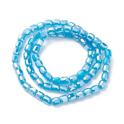 Imitation Jade Glass Beads Strands, Faceted, Diamond