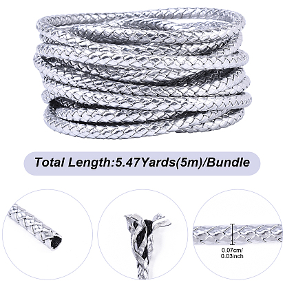 5 шнур из искусственной кожи, искусственная кожа, круглые, с пластиковыми бобин