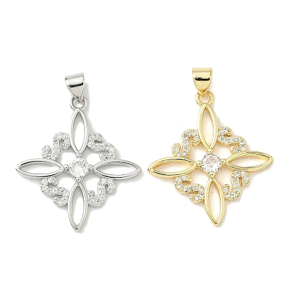 Латунные микро проложить кубического циркония подвески, ромб, долговечный, без кадмия и без свинца, стойки покрытие