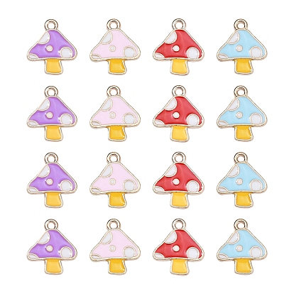 40шт 4 цвета осенней тема сплава эмали подвески, без кадмия и без свинца, гриб