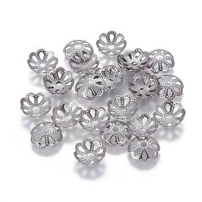 201 chapeaux de perles fantaisie en acier inoxydable, fleur