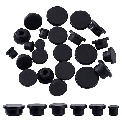 24шт 6 стили силиконовые заглушки для отверстий, вставьте заглушки в отверстия, торцевые заглушки вставок для стоек, для мебельного ограждения, круглые