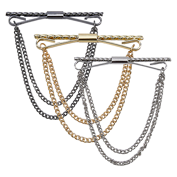 3 шт. 3 цвета латунные зажимы для галстука, зажимы для воротника рубашки для мужчин