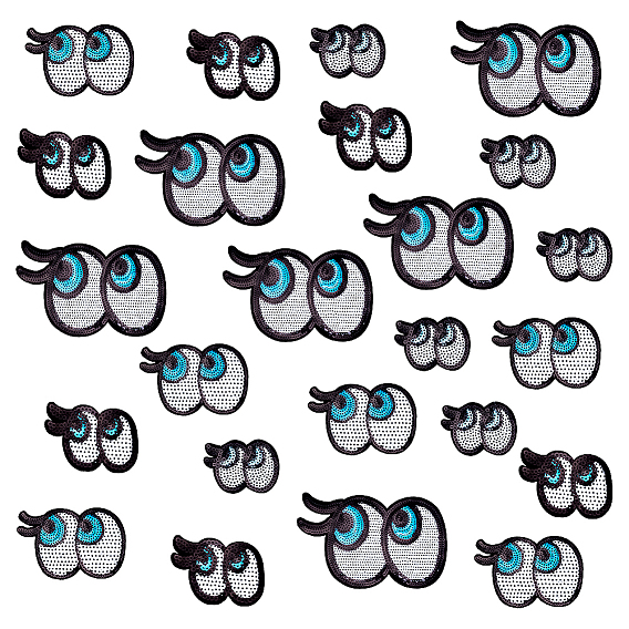 24шт компьютеризированная вышивка ткань утюгом на заплатках, аксессуары для костюма, аппликация, глаз