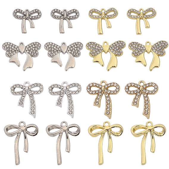 32шт 8 стили подвески со стразами из сплава, bownot