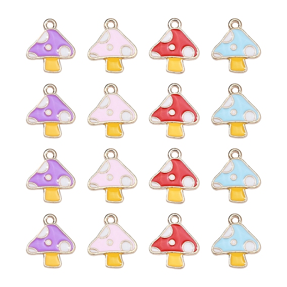 40шт 4 цвета осенней тема сплава эмали подвески, без кадмия и без свинца, гриб