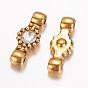 Alloy Rhinestone Bar Spacers, with Two Holes