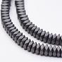 Non-magnetic Synthetic Hematite Beads Strands, Faceted, Frosted, Square Heishi Beads