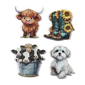 Opaque Acrylic Pendants, Shoes/Yak/White Dog/Dairy Cattle