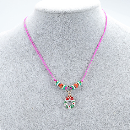 Colorful Christmas Tree & Santa Claus Bracelet and Necklace Set for Kids