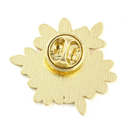 Flower Theme Enamel Pins, Golden Zinc Alloy Brooches for Backpack Clothes Women