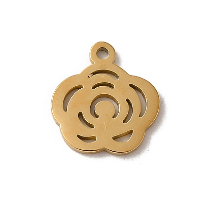 304 Stainless Steel Charms, Laser Cut, Flower Charm
