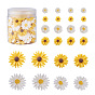 160 шт 8 стиль кабошоны из смолы, цветок / ромашка, украшения для волос и костюмов с плоской спинкой, желтые