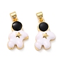 Eco-friendly Brass Enamel Pendants, Long-Lasting Plated, Real 18K Gold Plated, Cadmium Free & Lead Free, Astronaut