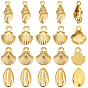 20Pcs 4 Styles 304 Stainless Steel Pendants, Ion Plating(IP), Shell Charms