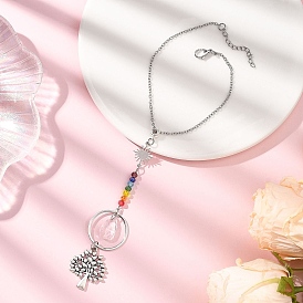 Подвески из сплава «Древо жизни», со стеклянными бусинами, для декора зеркала заднего вида автомобиля