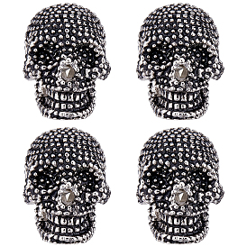 4 шт. латунные значки с черепом