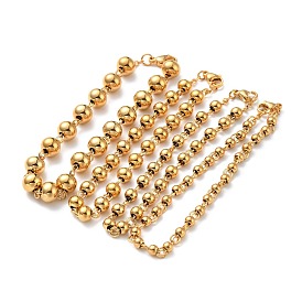 Вакуумное покрытие pvd 304 круглый браслет из нержавеющей стали с бусинами для женщин