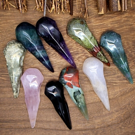 Natural Gemstone Skull Sculpture Display Decorations, for Home Office Desk