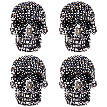 4 шт. латунные значки с черепом