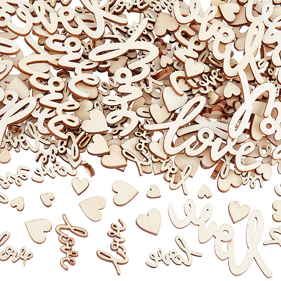 200шт. изделий из дерева, любовь сердца и письма