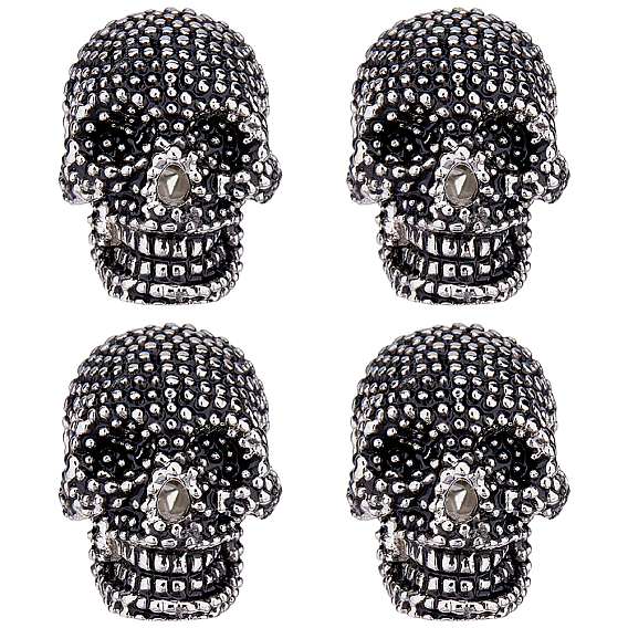 4 шт. латунные значки с черепом