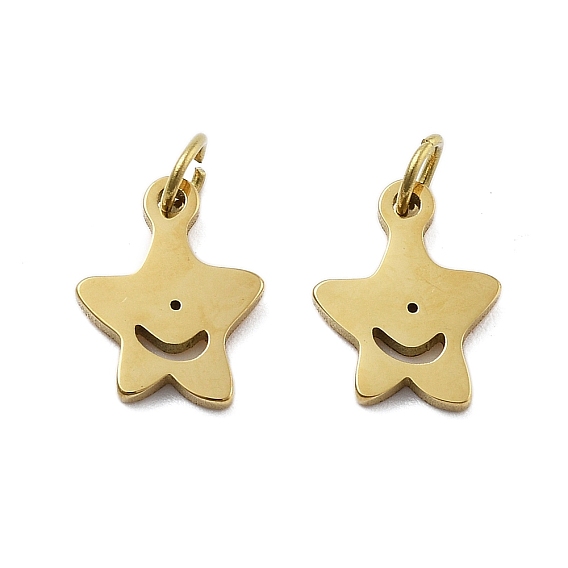 304 подвески из нержавеющей стали, звезды прелести, с целью перехода в кольце, ионное покрытие (ip)