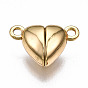 Латунные магнитные застежки с петлями, без никеля , сердце