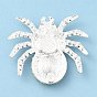 Zinc Alloy Rhinestone Cabochons, with Plastic Imitation Pearls, Spider