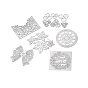 La coupe en acier au carbone coupe les stencils, pour scrapbooking diy, album photo, carte de papier gaufrage décoratif, couleur inox, fleur, nœud papillon et rond, modèle mixte