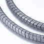 Non-magnetic Synthetic Hematite Beads Strands, Frosted, Wave Shape