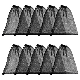 Мешки для хранения из полиэфирной сетки с завязками, прямоугольные