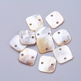 Black Lip Shell Links Connectors, Square