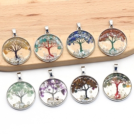 Gemstone Pendants, Flat Round