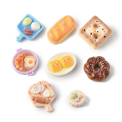 Симпатичный мини-мультяшный пищевой сериал из смоляных кабошонов, разноцветные