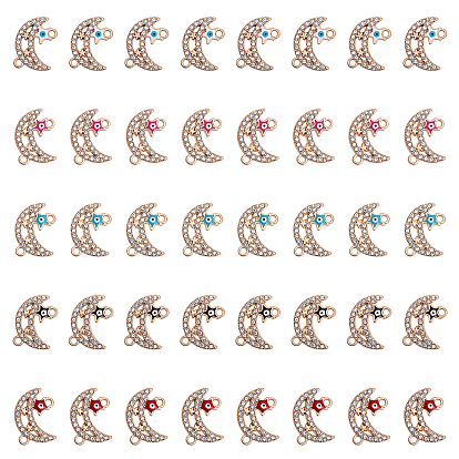 40шт 5 цвета эмали лунного сплава подвески разъема, Звёздные ссылки, с кристально горный хрусталь, золотой свет, без кадмия и без свинца