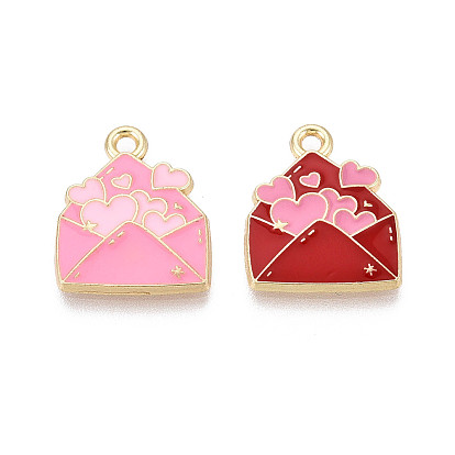 Подвески из эмали и сплава, конверт прелести, золотые, без кадмия, без никеля и без свинца