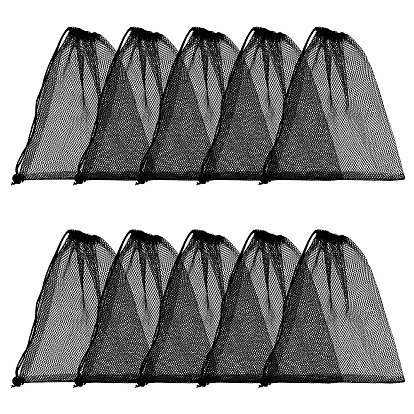 Мешки для хранения из полиэфирной сетки с завязками, прямоугольные