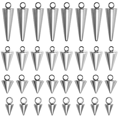 40 шт 4 стиль 304 подвески из нержавеющей стали, шип / конус