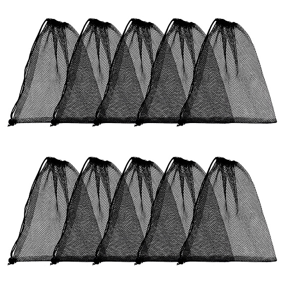 Мешки для хранения из полиэфирной сетки с завязками, прямоугольные