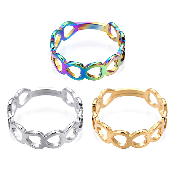 304 регулируемое кольцо из нержавеющей стали с полым сердцем для женщин