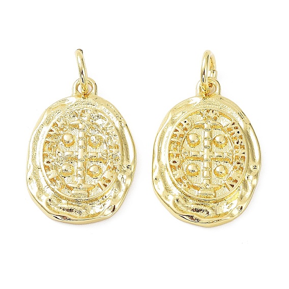 Стойки обшивки латунные подвески, с целью перехода в кольце, без свинца и без кадмия, долговечный, овал с подвеской в виде креста