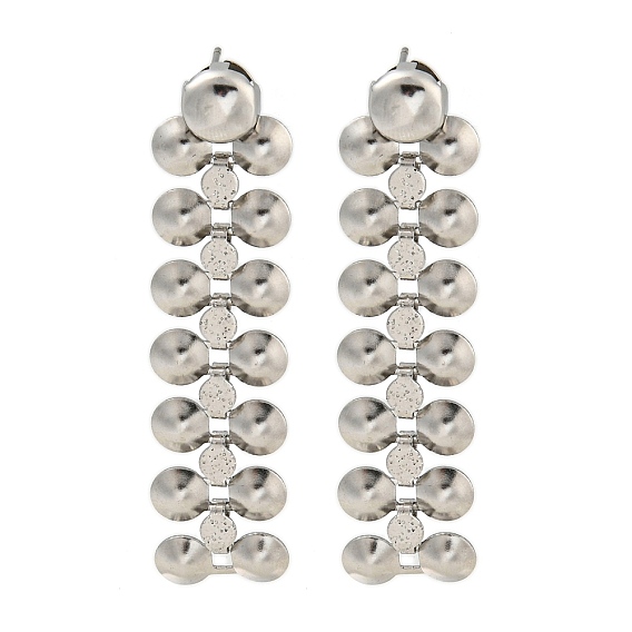 304 из нержавеющей стали серьги, для женщин, плоско-круглые